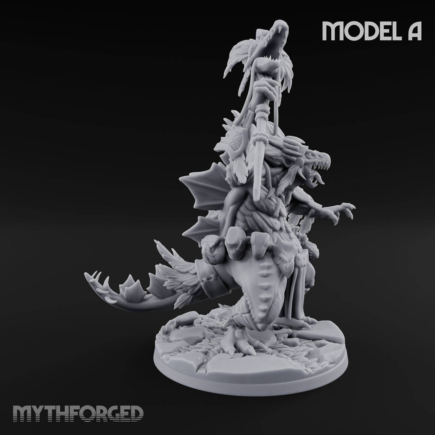 Spirit Channelling Lizardfolk Shaman A Miniature for Dungeons and Dragons, Pathfinder or other TTRPGs