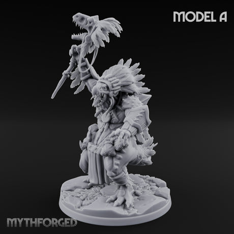 Spirit Channelling Lizardfolk Shaman A Miniature for Dungeons and Dragons, Pathfinder or other TTRPGs