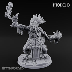 Spirit Channelling Lizardfolk Shaman B Miniature for Dungeons and Dragons, Pathfinder or other TTRPGs