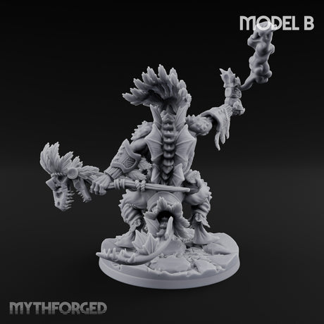 Spirit Channelling Lizardfolk Shaman B Miniature for Dungeons and Dragons, Pathfinder or other TTRPGs