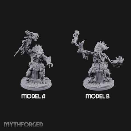 Spirit Channelling Lizardfolk Shamans Miniature for Dungeons and Dragons, Pathfinder or other TTRPGs