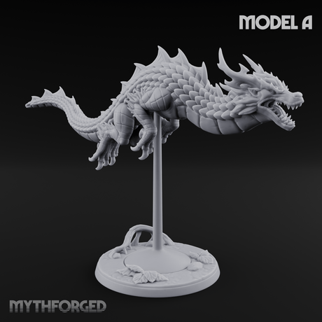 Perched And Calm Spirit Dragons Miniature for Dungeons and Dragons, Pathfinder or other TTRPGs