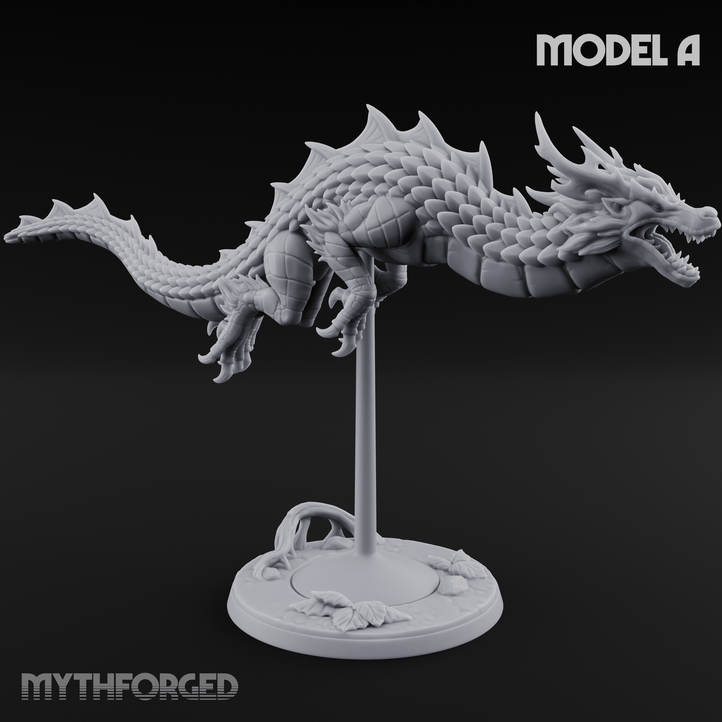 Perched And Calm Spirit Dragons Miniature for Dungeons and Dragons, Pathfinder or other TTRPGs