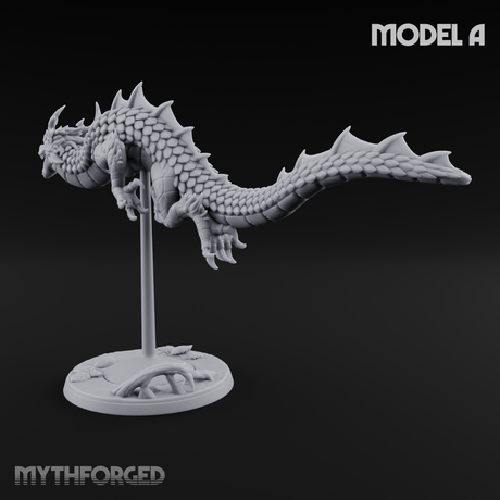 Perched And Calm Spirit Dragons A Miniature for Dungeons and Dragons, Pathfinder or other TTRPGs