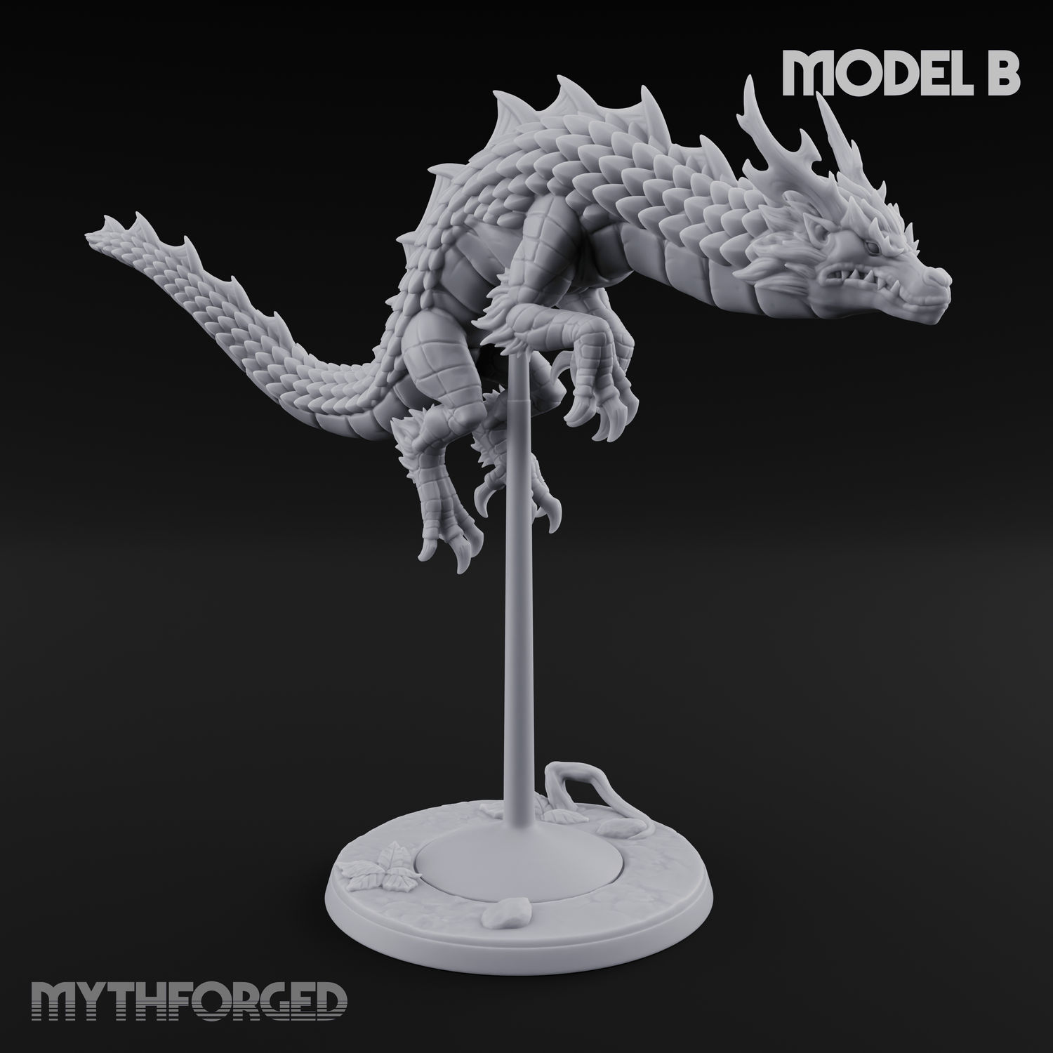 Perched And Calm Spirit Dragons B Miniature for Dungeons and Dragons, Pathfinder or other TTRPGs