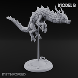 Perched And Calm Spirit Dragons B Miniature for Dungeons and Dragons, Pathfinder or other TTRPGs
