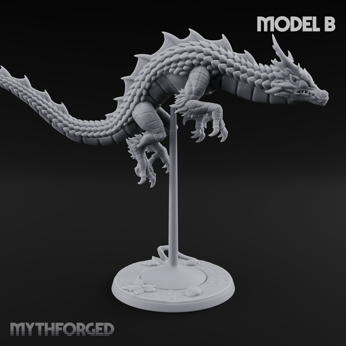 Perched And Calm Spirit Dragons B Miniature for Dungeons and Dragons, Pathfinder or other TTRPGs