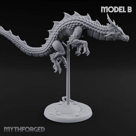 Perched And Calm Spirit Dragons B Miniature for Dungeons and Dragons, Pathfinder or other TTRPGs
