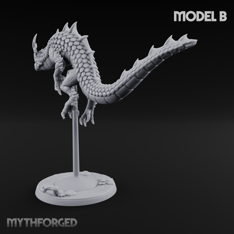 Perched And Calm Spirit Dragons B Miniature for Dungeons and Dragons, Pathfinder or other TTRPGs