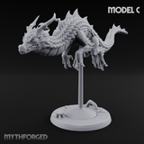Perched And Calm Spirit Dragons Miniature for Dungeons and Dragons, Pathfinder or other TTRPGs