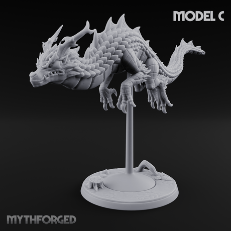 Perched And Calm Spirit Dragons Miniature for Dungeons and Dragons, Pathfinder or other TTRPGs