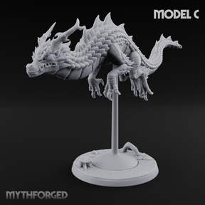 Perched And Calm Spirit Dragons C Miniature for Dungeons and Dragons, Pathfinder or other TTRPGs