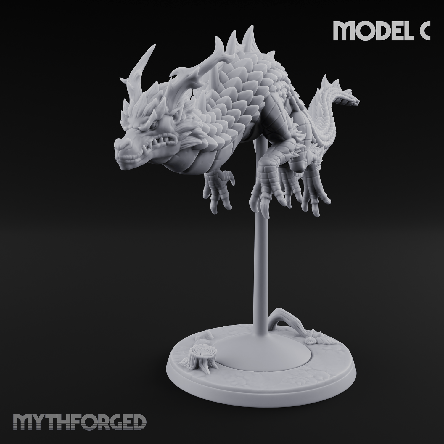 Perched And Calm Spirit Dragons Miniature for Dungeons and Dragons, Pathfinder or other TTRPGs