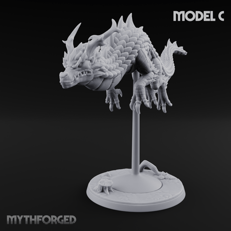 Perched And Calm Spirit Dragons Miniature for Dungeons and Dragons, Pathfinder or other TTRPGs