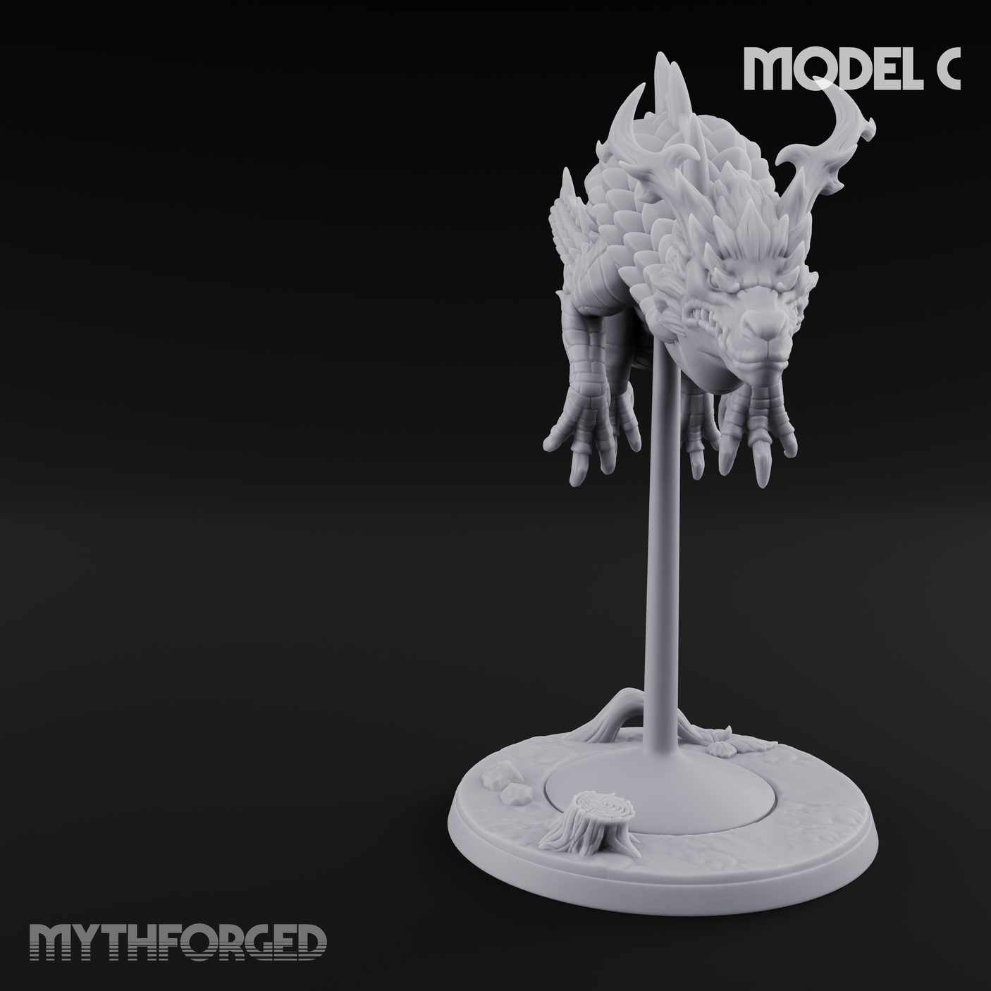 Perched And Calm Spirit Dragons Miniature for Dungeons and Dragons, Pathfinder or other TTRPGs