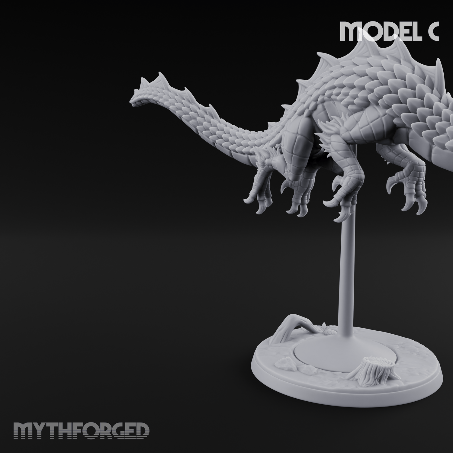 Perched And Calm Spirit Dragons C Miniature for Dungeons and Dragons, Pathfinder or other TTRPGs