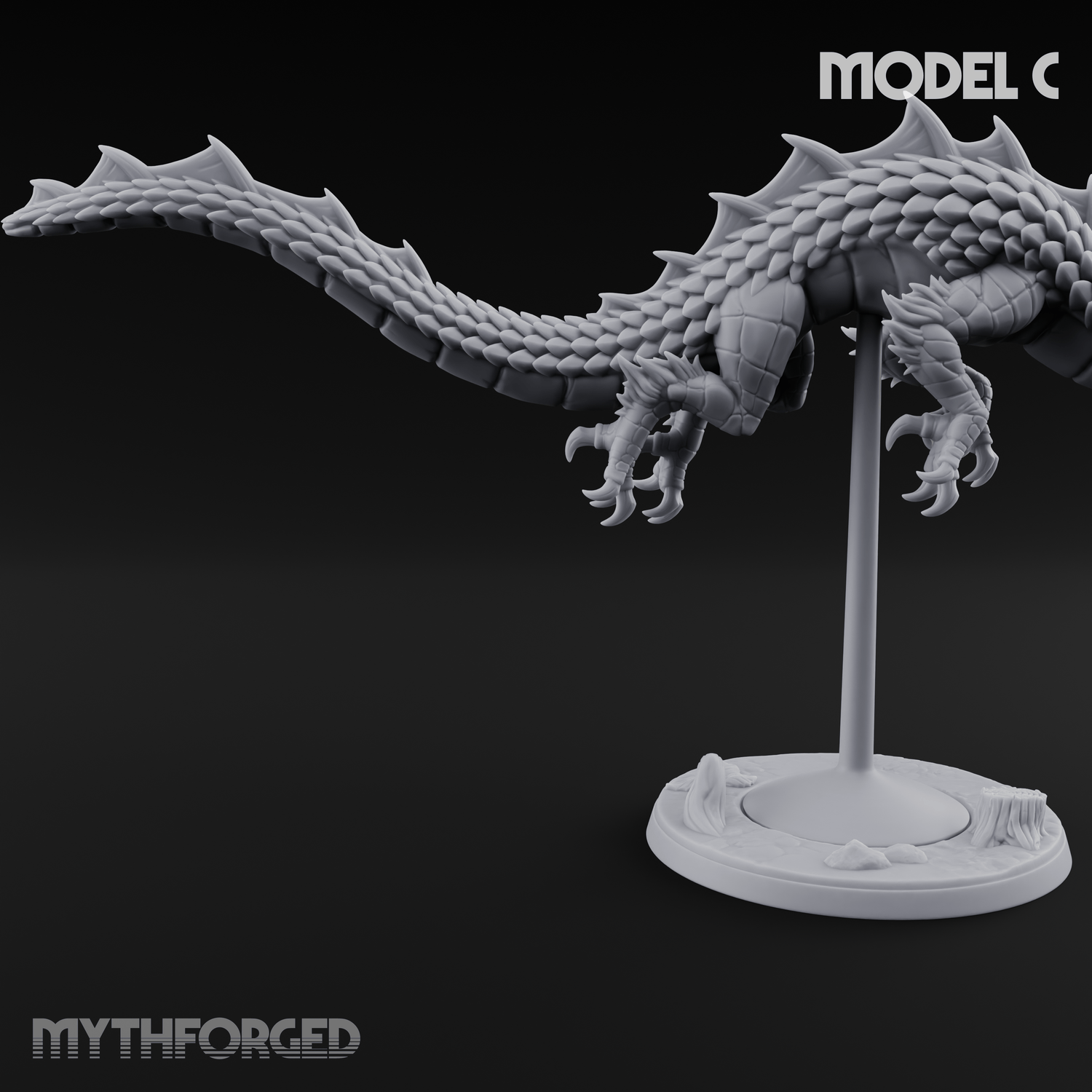 Perched And Calm Spirit Dragons C Miniature for Dungeons and Dragons, Pathfinder or other TTRPGs