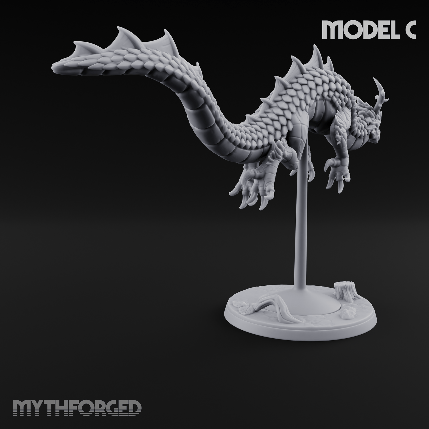 Perched And Calm Spirit Dragons C Miniature for Dungeons and Dragons, Pathfinder or other TTRPGs