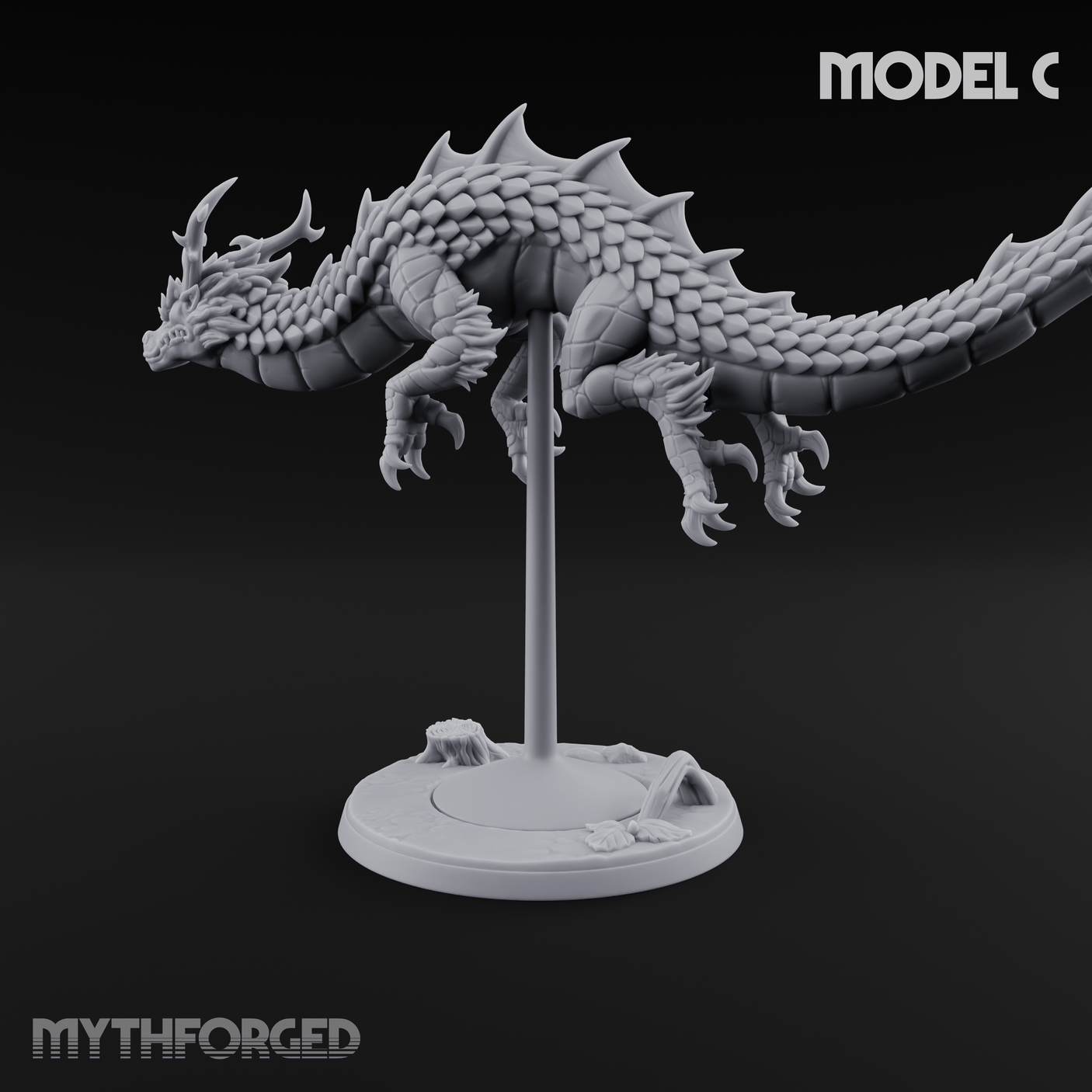 Perched And Calm Spirit Dragons C Miniature for Dungeons and Dragons, Pathfinder or other TTRPGs