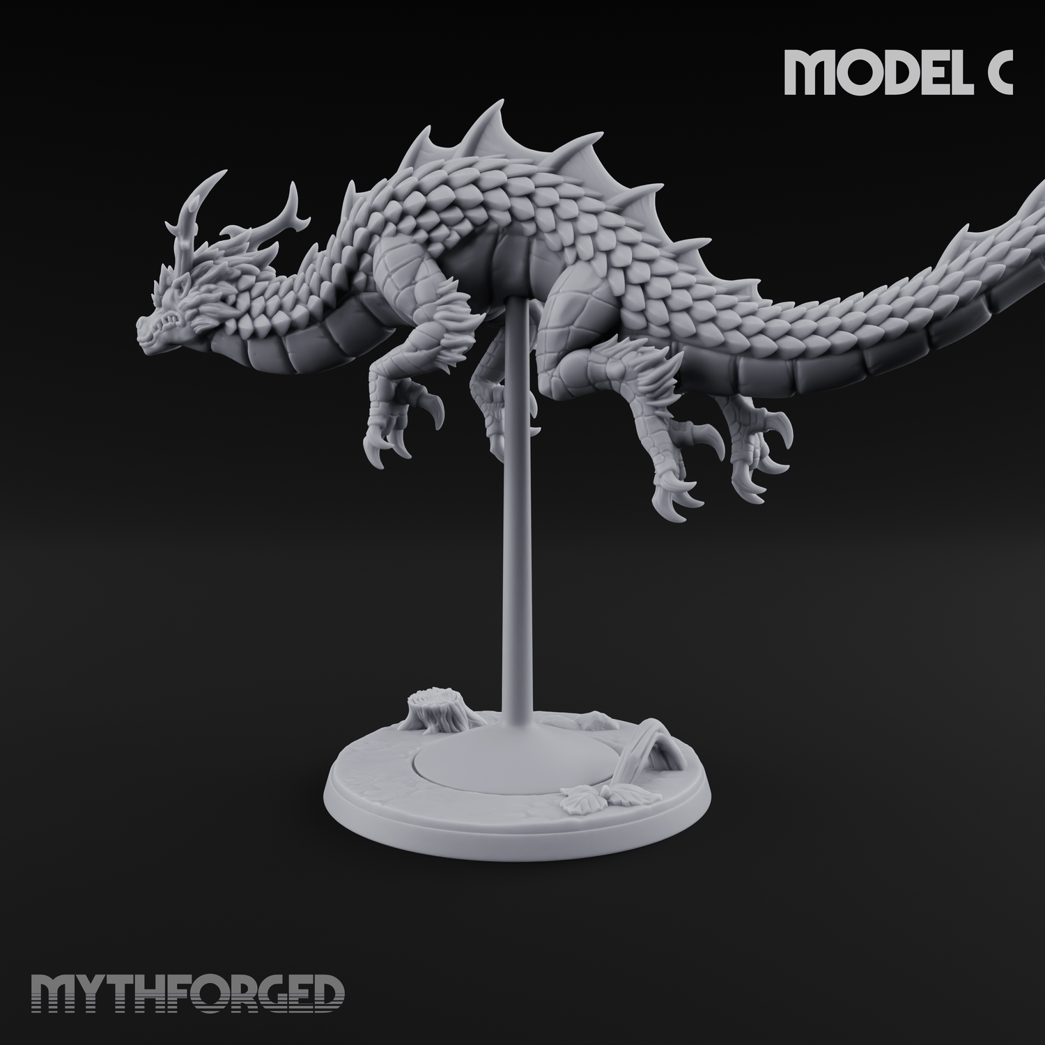 Perched And Calm Spirit Dragons C Miniature for Dungeons and Dragons, Pathfinder or other TTRPGs