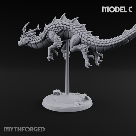 Perched And Calm Spirit Dragons C Miniature for Dungeons and Dragons, Pathfinder or other TTRPGs