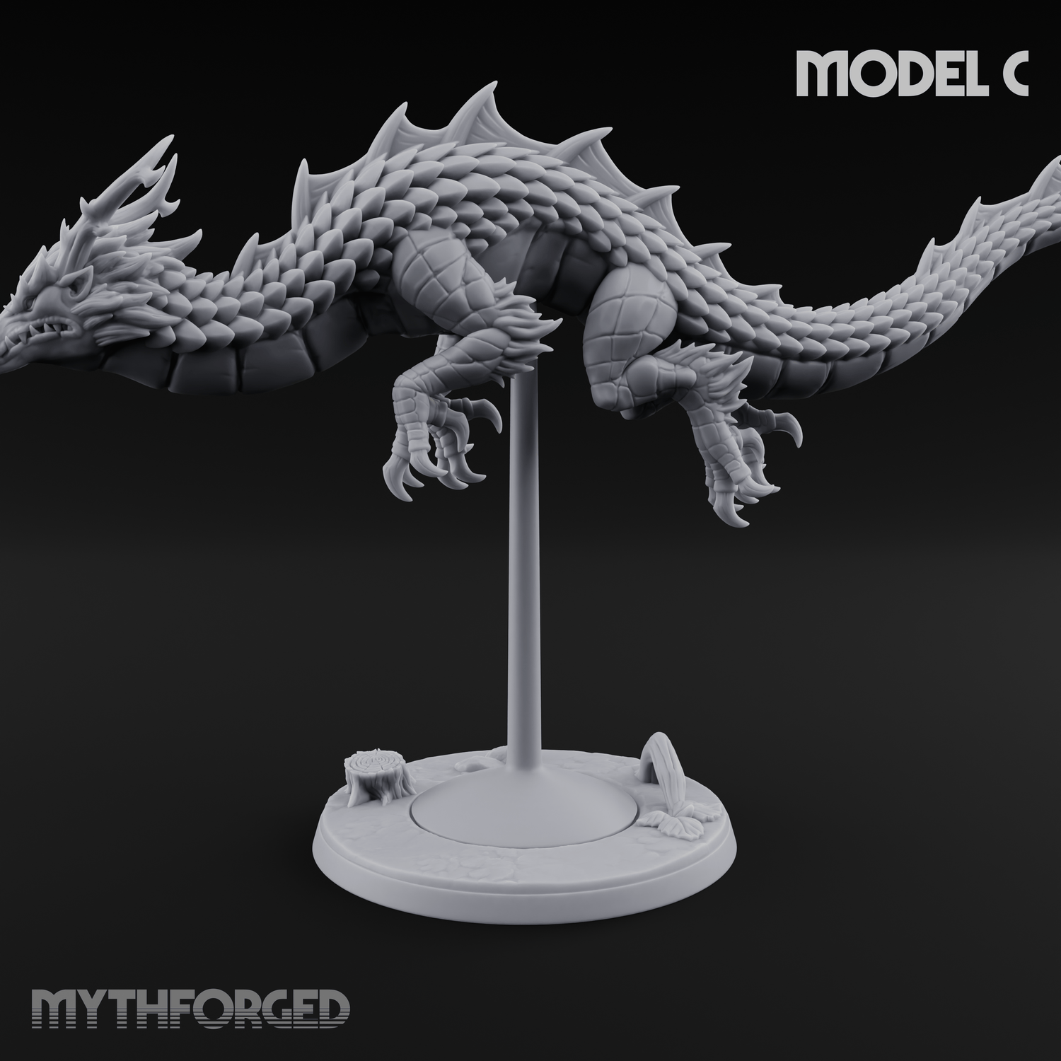 Perched And Calm Spirit Dragons C Miniature for Dungeons and Dragons, Pathfinder or other TTRPGs