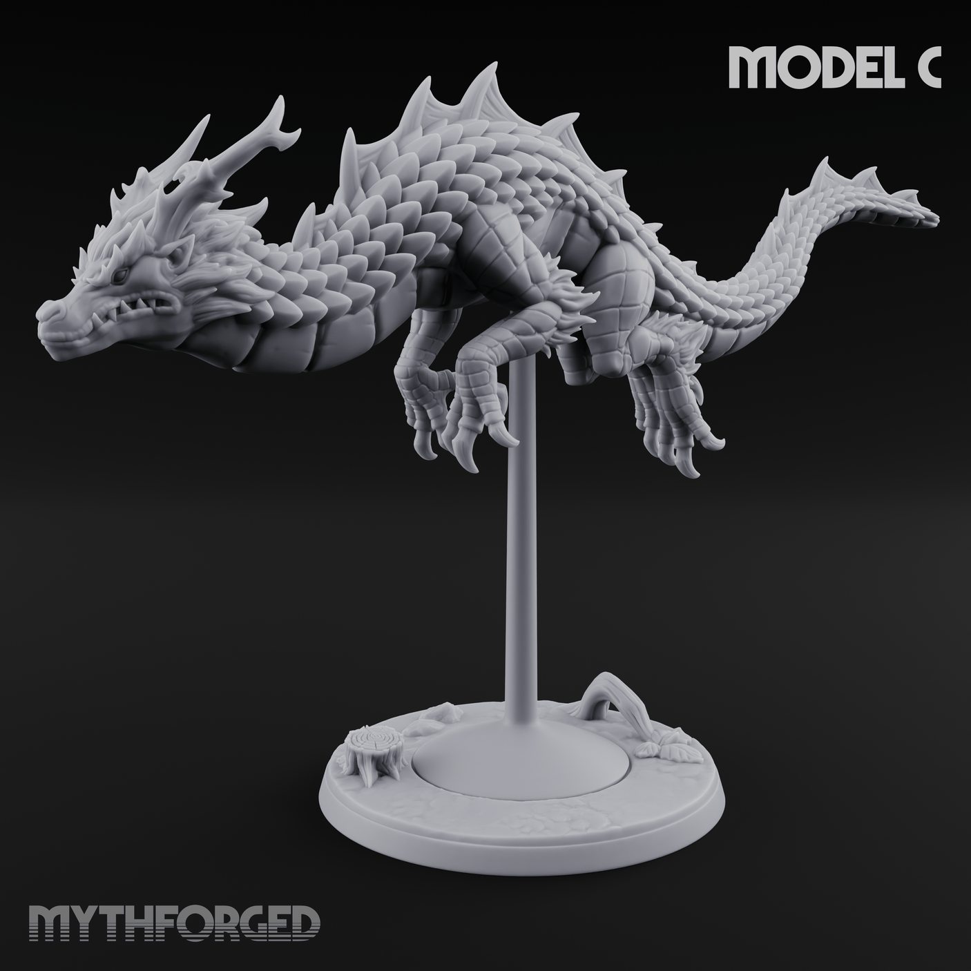Perched And Calm Spirit Dragons C Miniature for Dungeons and Dragons, Pathfinder or other TTRPGs