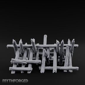Splinter-Tipped Lash-Bound Swamp Palisade Fence Sections Miniature for Dungeons and Dragons, Pathfinder or other TTRPGs