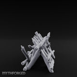 Splinter-Tipped Lash-Bound Swamp Palisade Fence Sections Miniature for Dungeons and Dragons, Pathfinder or other TTRPGs