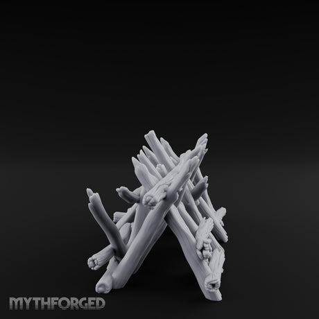 Splinter-Tipped Lash-Bound Swamp Palisade Fence Sections Miniature for Dungeons and Dragons, Pathfinder or other TTRPGs
