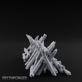 Splinter-Tipped Lash-Bound Swamp Palisade Fence Sections Miniature for Dungeons and Dragons, Pathfinder or other TTRPGs