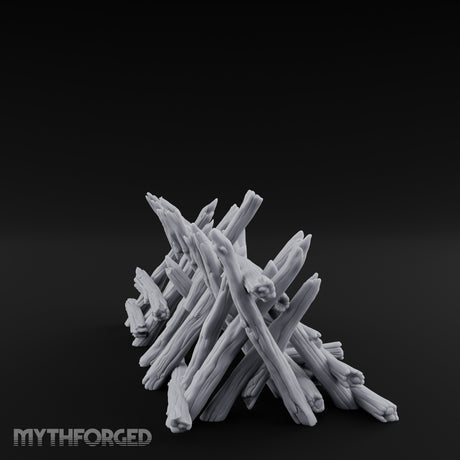 Splinter-Tipped Lash-Bound Swamp Palisade Fence Sections Miniature for Dungeons and Dragons, Pathfinder or other TTRPGs