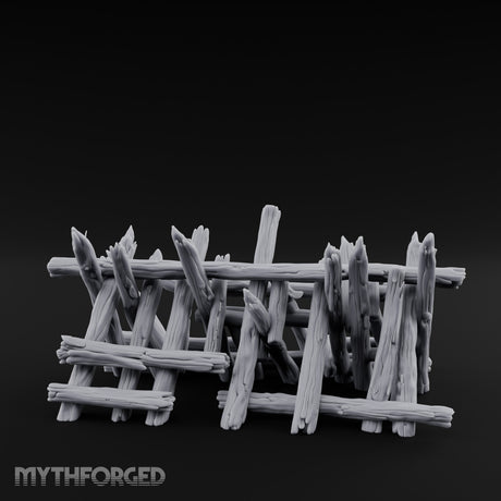 Splinter-Tipped Lash-Bound Swamp Palisade Fence Sections Miniature for Dungeons and Dragons, Pathfinder or other TTRPGs
