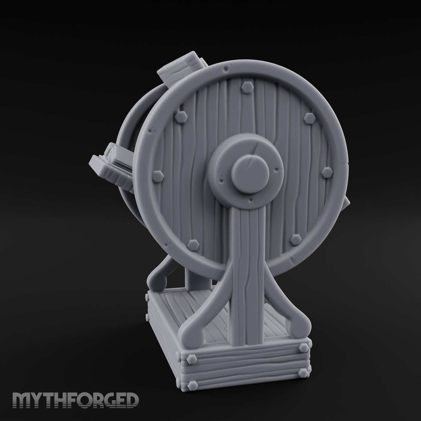 Spoke-Wheeled Tome-Tiered Scholar's Book Wheel Miniature for Dungeons and Dragons, Pathfinder or other TTRPGs
