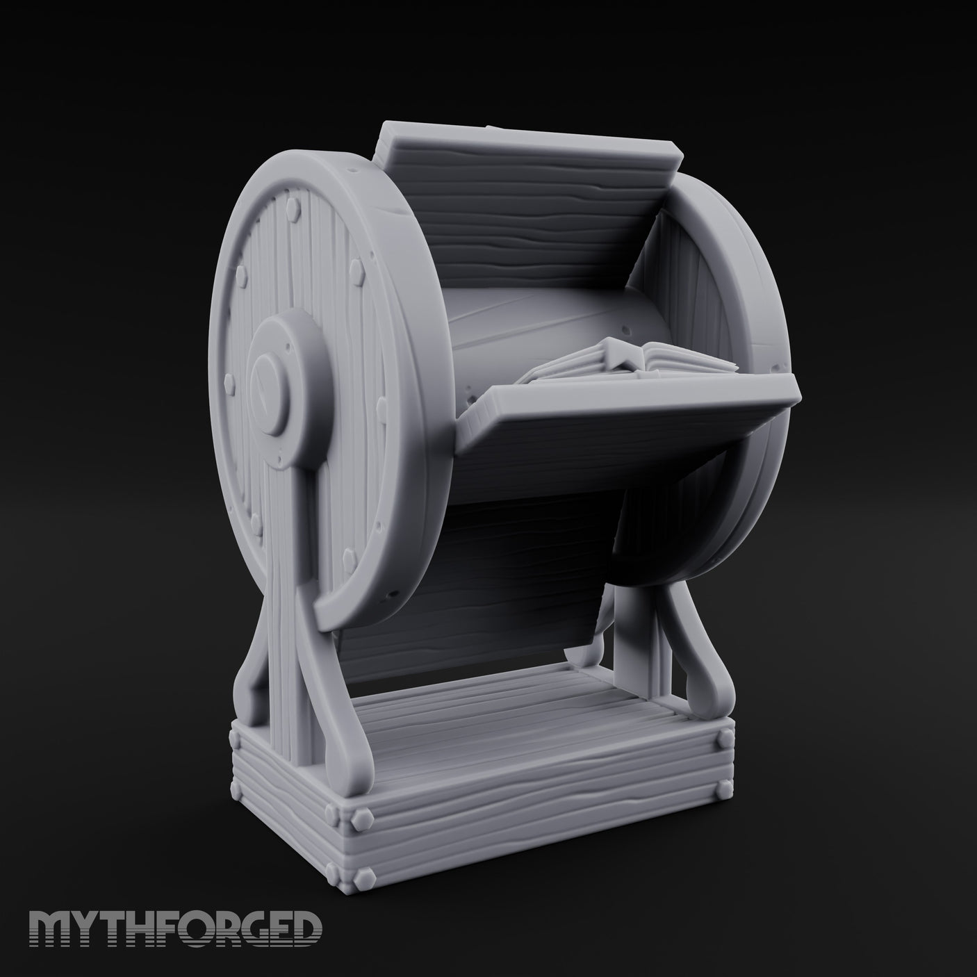 Spoke-Wheeled Tome-Tiered Scholar's Book Wheel Miniature for Dungeons and Dragons, Pathfinder or other TTRPGs