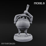 Spoon Wielding Mimic Cauldron B Miniature for Dungeons and Dragons, Pathfinder or other TTRPGs
