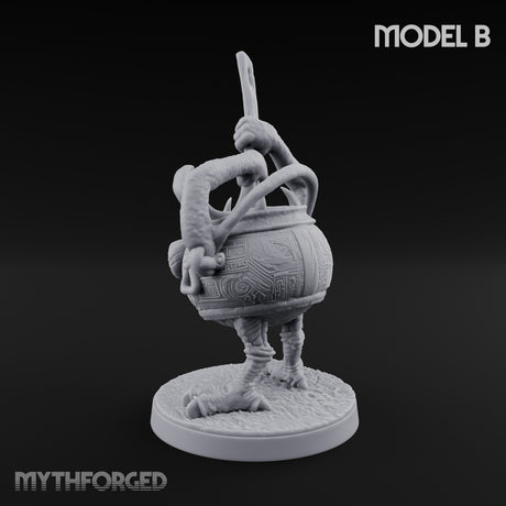 Spoon Wielding Mimic Cauldron B Miniature for Dungeons and Dragons, Pathfinder or other TTRPGs
