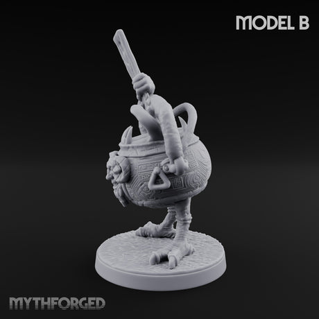 Spoon Wielding Mimic Cauldron B Miniature for Dungeons and Dragons, Pathfinder or other TTRPGs