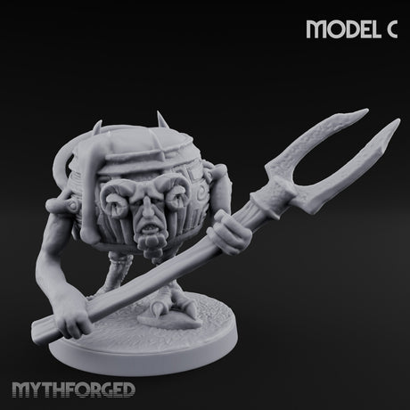 Spoon Wielding Mimic Cauldron C Miniature for Dungeons and Dragons, Pathfinder or other TTRPGs