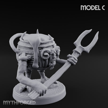 Spoon Wielding Mimic Cauldron C Miniature for Dungeons and Dragons, Pathfinder or other TTRPGs