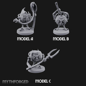 Spoon Wielding Mimic Cauldrons Miniature for Dungeons and Dragons, Pathfinder or other TTRPGs