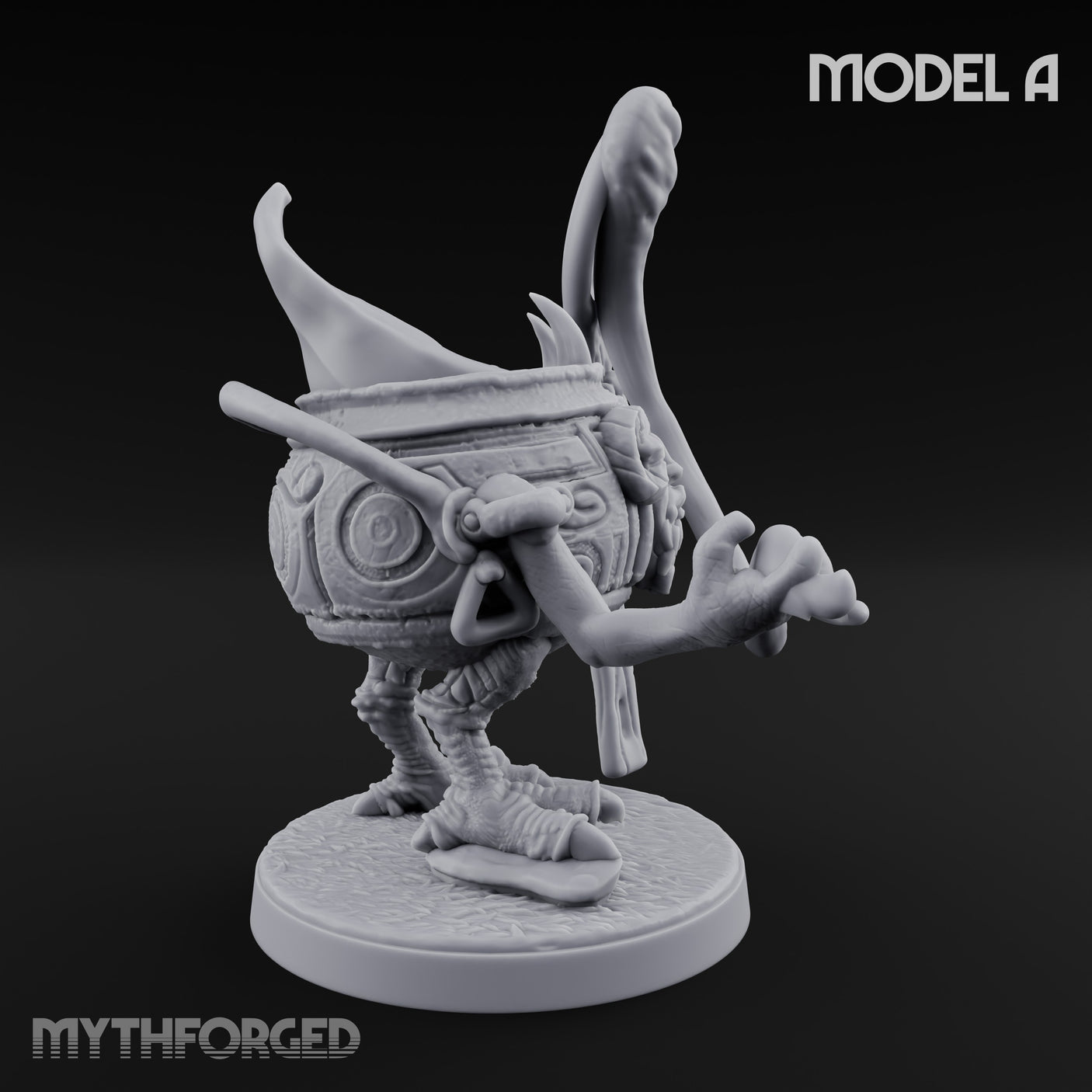 Spoon Wielding Mimic Cauldrons Miniature for Dungeons and Dragons, Pathfinder or other TTRPGs