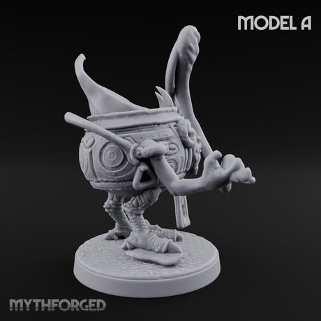 Spoon Wielding Mimic Cauldrons Miniature for Dungeons and Dragons, Pathfinder or other TTRPGs