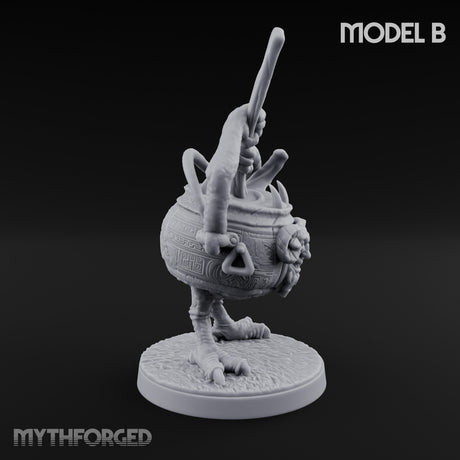 Spoon Wielding Mimic Cauldrons Miniature for Dungeons and Dragons, Pathfinder or other TTRPGs