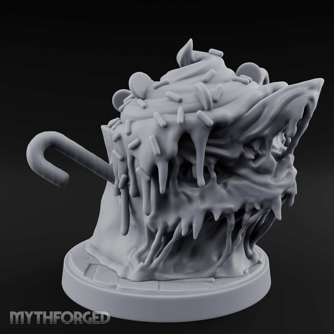 Sprinkles Dripping Mimic Cupcake Miniature for Dungeons and Dragons, Pathfinder or other TTRPGs
