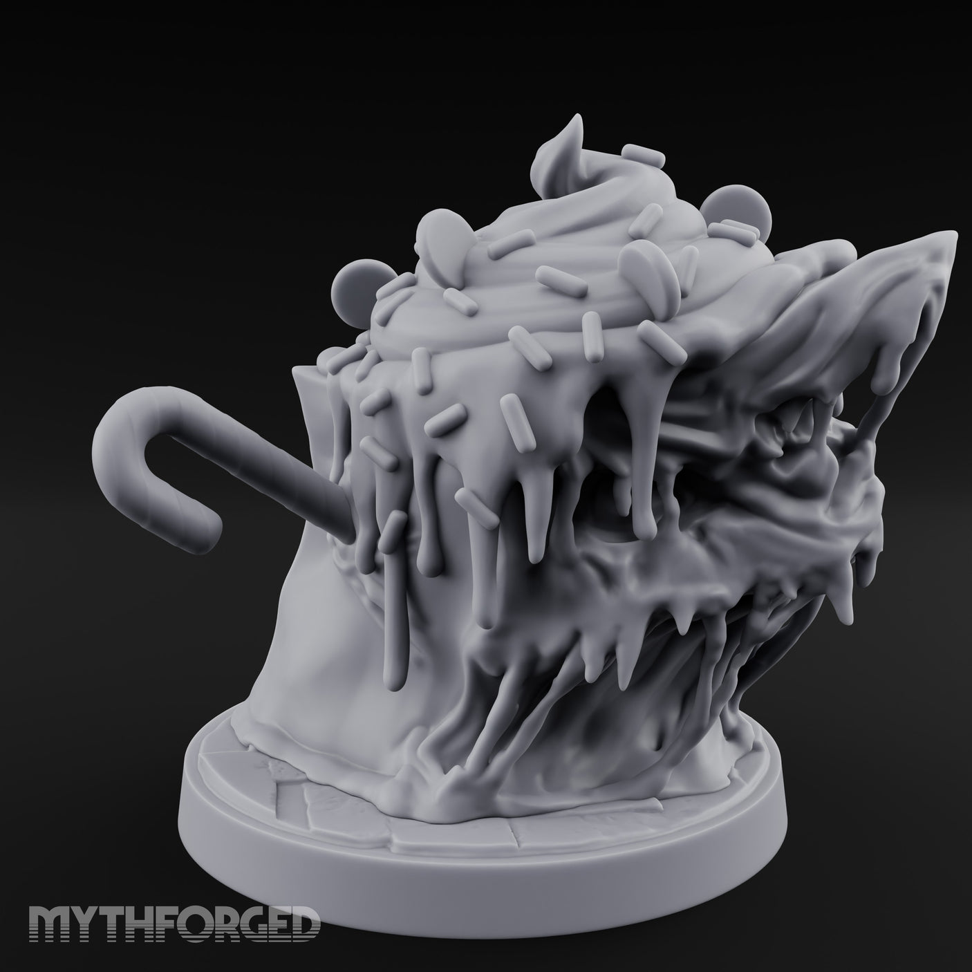 Sprinkles Dripping Mimic Cupcake Miniature for Dungeons and Dragons, Pathfinder or other TTRPGs