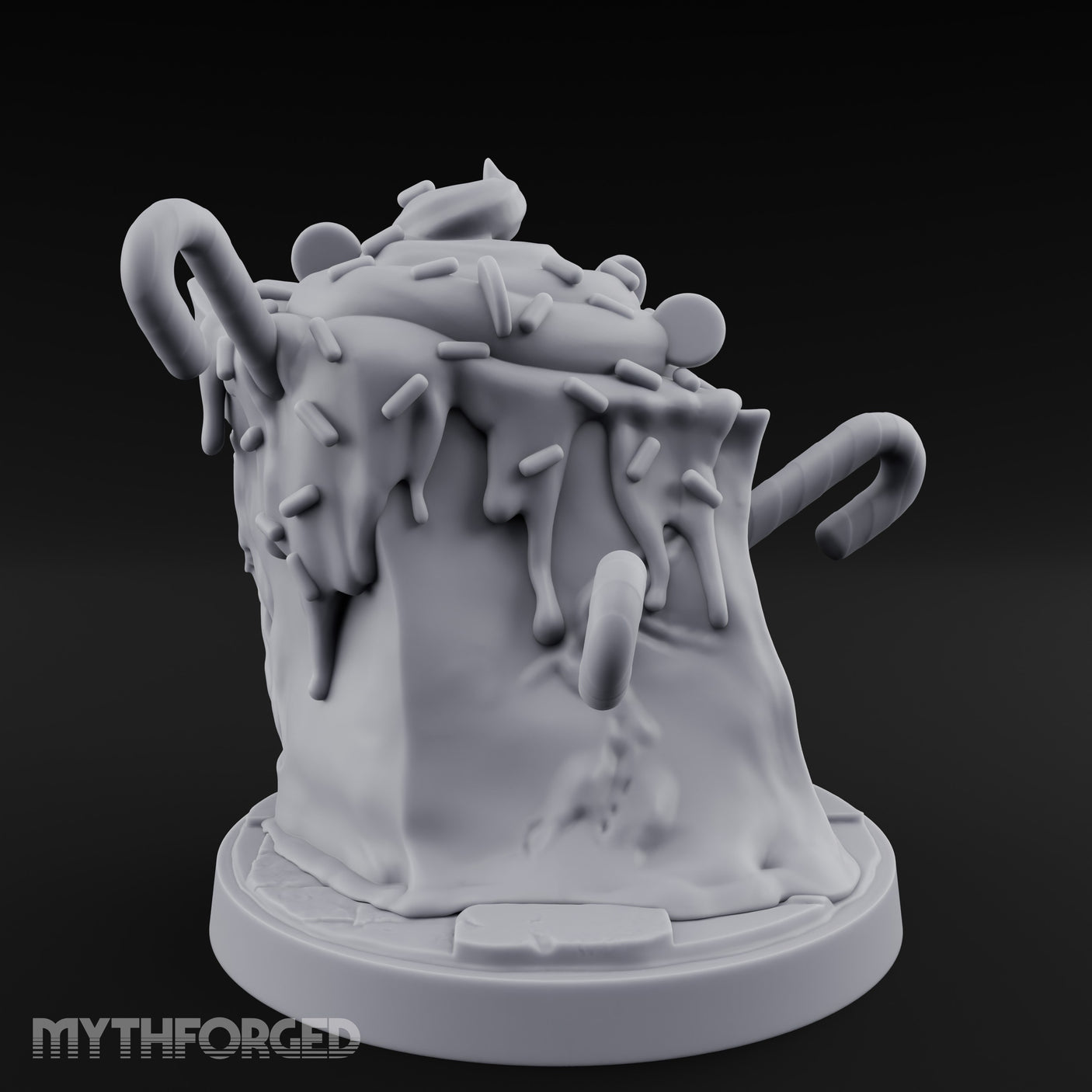 Sprinkles Dripping Mimic Cupcake Miniature for Dungeons and Dragons, Pathfinder or other TTRPGs