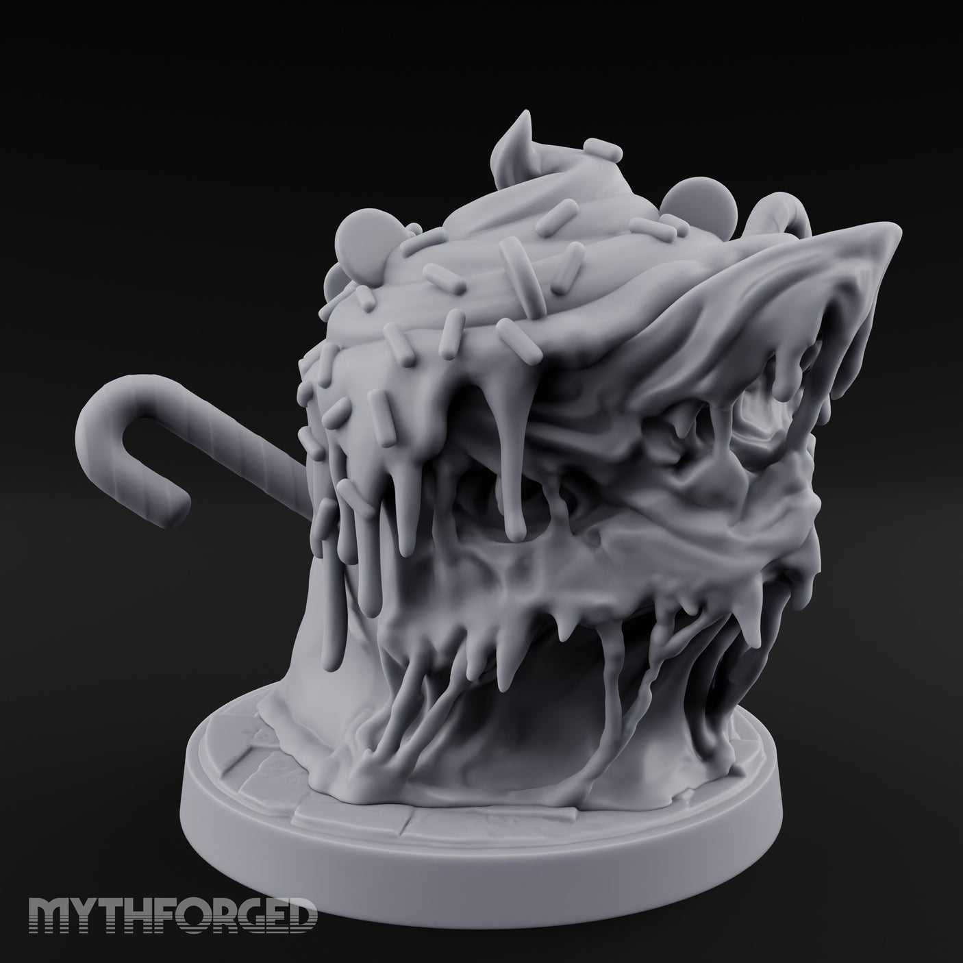 Sprinkles Dripping Mimic Cupcake Miniature for Dungeons and Dragons, Pathfinder or other TTRPGs