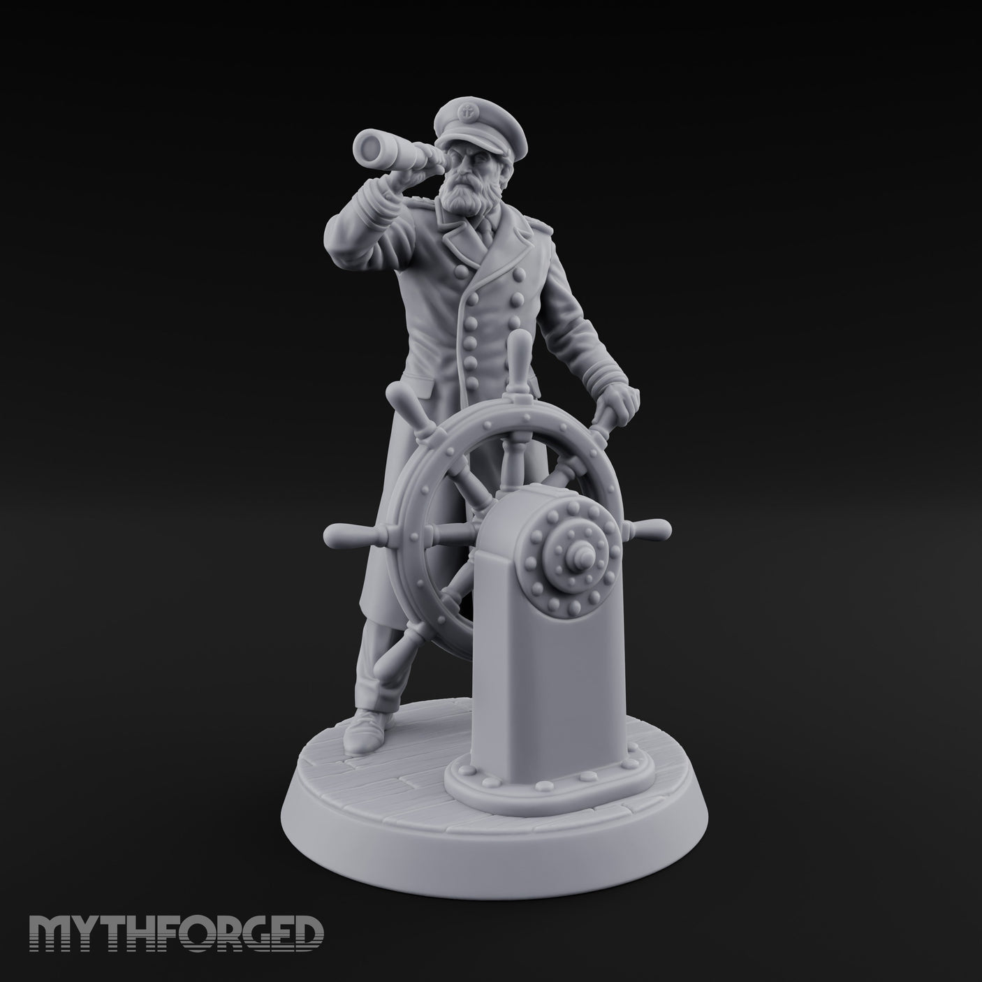 Spyglass Raised Human Captain Miniature for Dungeons and Dragons, Pathfinder or other TTRPGs
