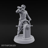 Spyglass Raised Human Captain Miniature for Dungeons and Dragons, Pathfinder or other TTRPGs